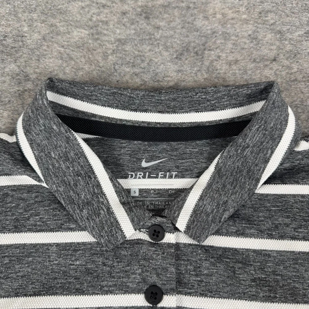 Nike Dri Fit Golf Polo Shirt Sleeveless Striped Standard Fit Gray Womens Small S
